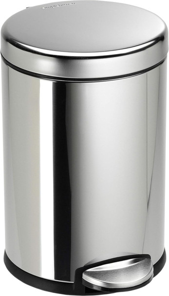 CW1851CB - simplehuman Round Pedal Bin - 4.5 Ltr - Polished Steel
