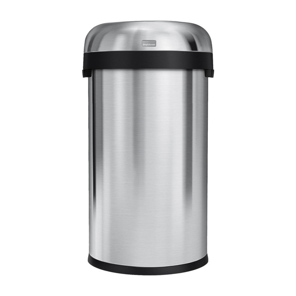 CW1407 - simplehuman Open Top Bullet Bin - 60 Ltr - Brushed Steel - Front
