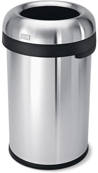 CW1469 - simplehuman Open Top Bullet Bin - 80 Ltr - Brushed Steel