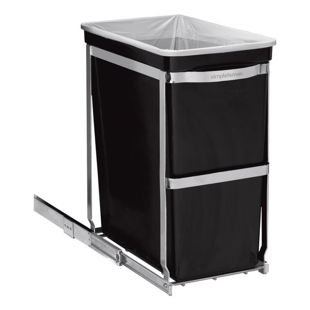 CW1124 - simplehuman Pull-Out Under Counter Bin - 30 Ltr - Angled Right