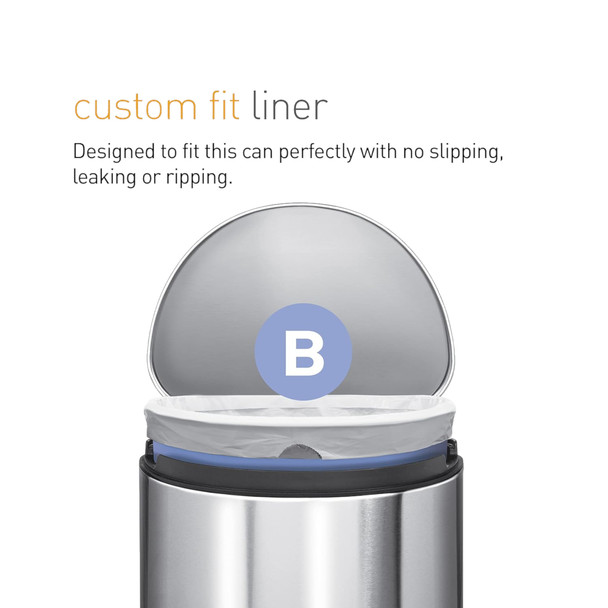 CW0161 - simplehuman Custom Fit Bin Liner - Code B - Pack of 30 - Installed in Bin