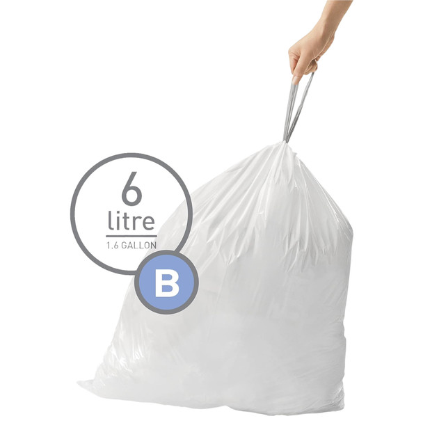 CW0161 - simplehuman Custom Fit Bin Liner - Code B - Pack of 30 - Tie Handles