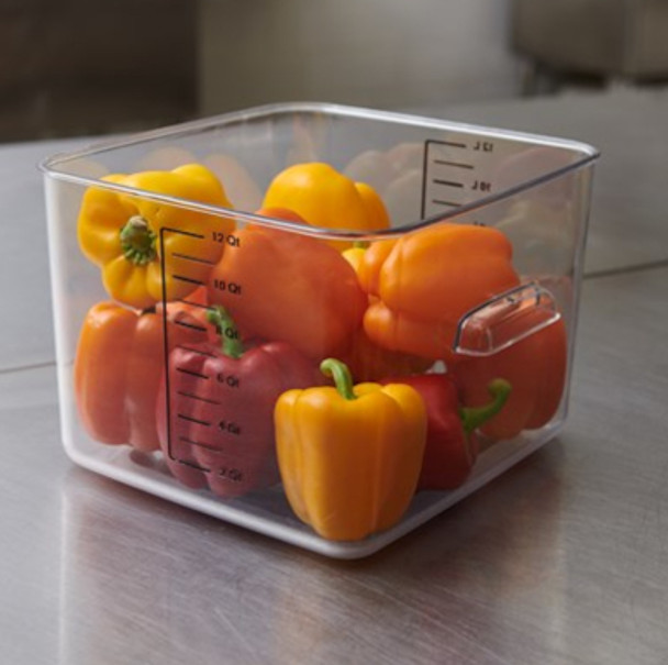 FG631200CLR - Rubbermaid Space Saving Container - 11.4 Ltr - Clear - Filled with Peppers