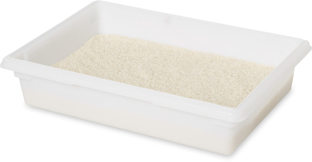 FG350800WHT - Rubbermaid ProSave Food Box - 32.2 Ltr - White - Filled with Rice