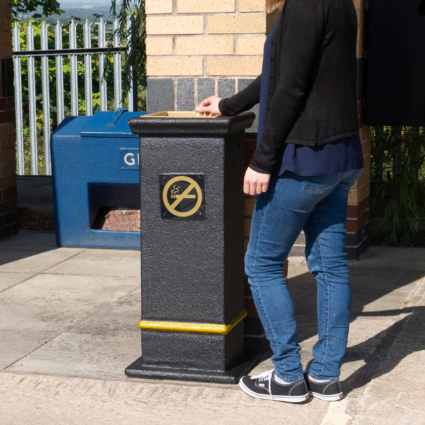 Wybone Lbv/Fcb Cigarette End Pedestal Bin Textured - LBV/FCBT