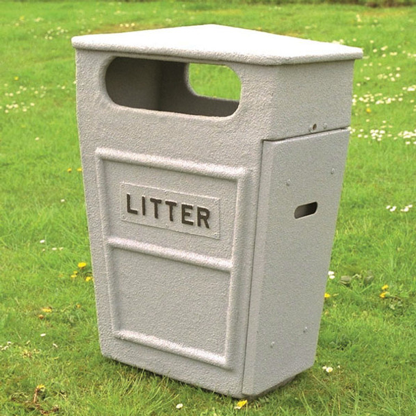 Wybone Rd/1 Closed Top Litter Bin Textured - RD/1GRCT