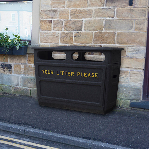 Wybone Rd/2 Closed Top Litter Bin Smooth - RD/2GRCS