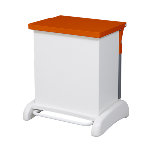 HYB/42M/ORA - Hybrid Clinical Waste Pedal Bin with Orange Lid - 42 Ltr