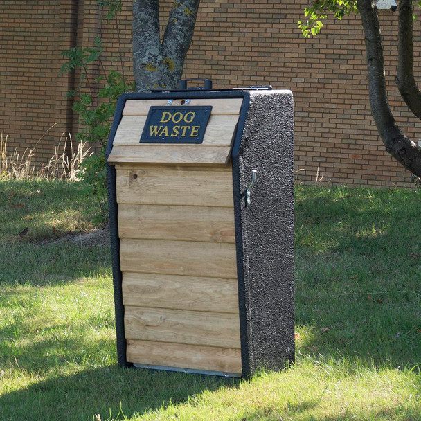 Wybone Wdb/7D Timber Fronted Dog Waste Bin Textured - WDB/7DT