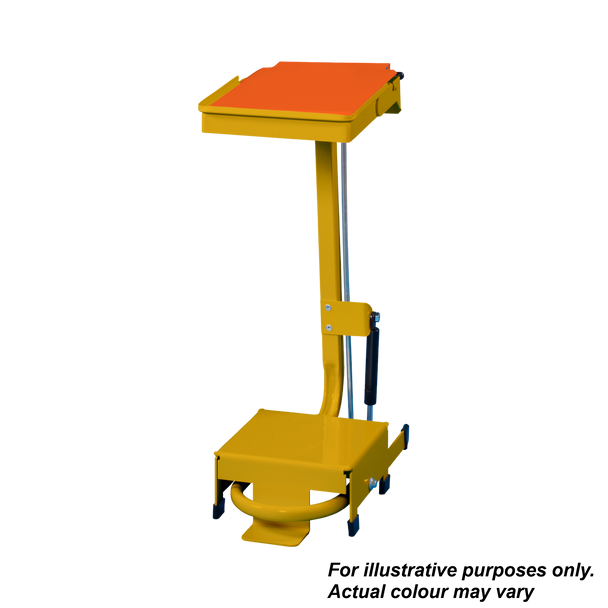 Linton Open Frame Sackholder with Standard Lid - Pedal & Hand-Operated - 20 Ltr - Yellow Body with Orange Lid