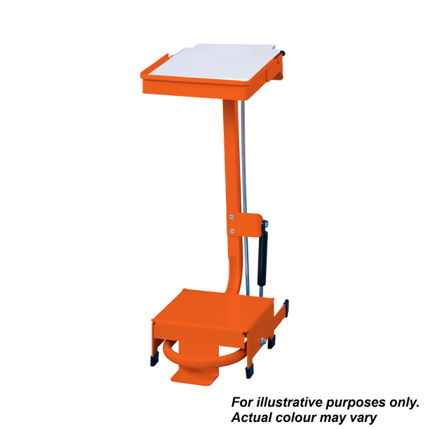 Linton Open Frame Sackholder with Standard Lid - Pedal & Hand-Operated - 20 Ltr - Orange Body with White Lid