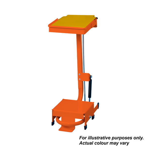 Linton Open Frame Sackholder with Standard Lid - Pedal & Hand-Operated - 20 Ltr - Orange Body with Yellow Lid