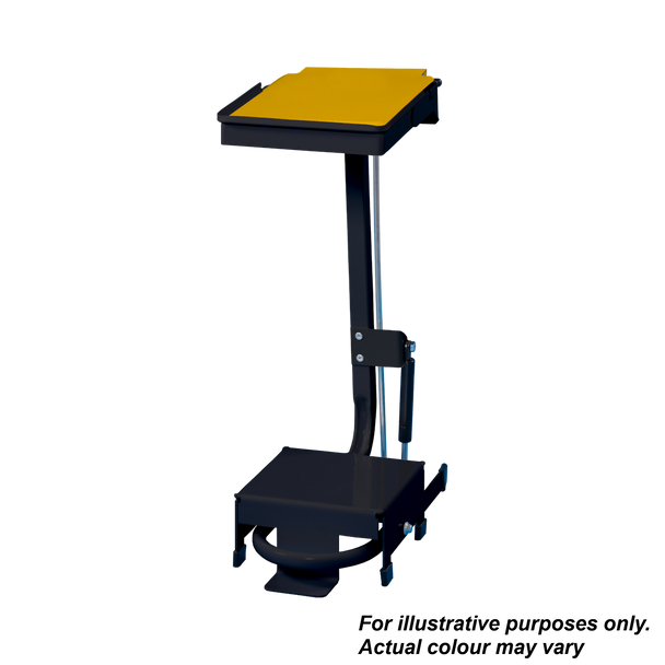 Linton Open Frame Sackholder with Standard Lid - Pedal & Hand-Operated - 20 Ltr - Black Body with Yellow Lid