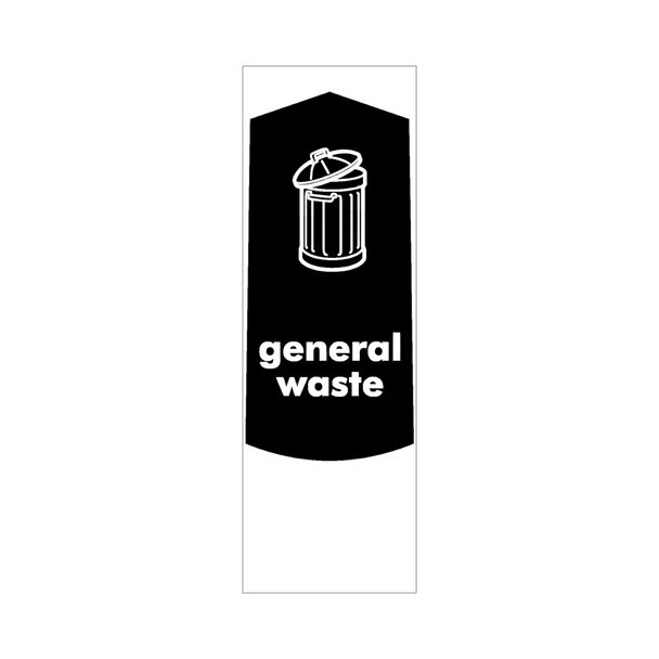 Slim Waste Bin Sticker - General Waste - PC115GW
