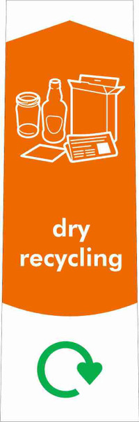 Slim Recycling Bin Sticker - Dry Recycling - PC115DR