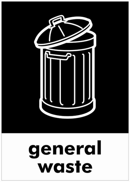 A4 Waste Bin Sticker - General Waste