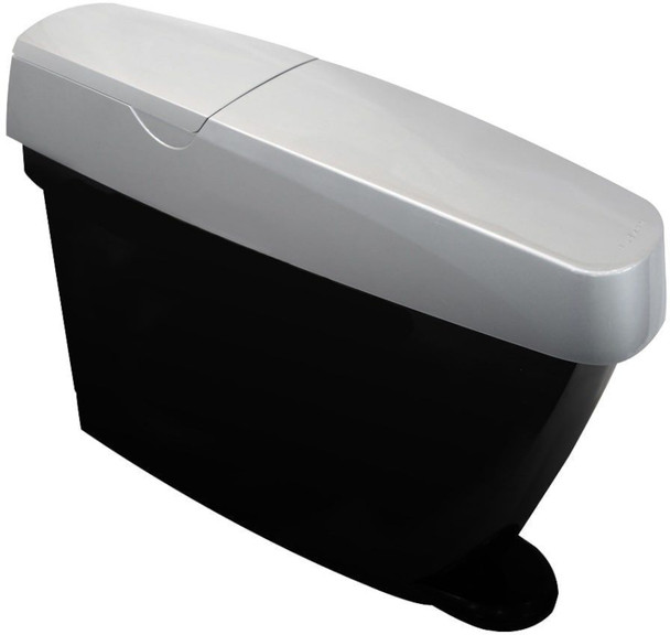 P+L Sanibin Feminine Hygiene Pedal Bin - 20 Ltr - Black/Silver - FHB20B-S