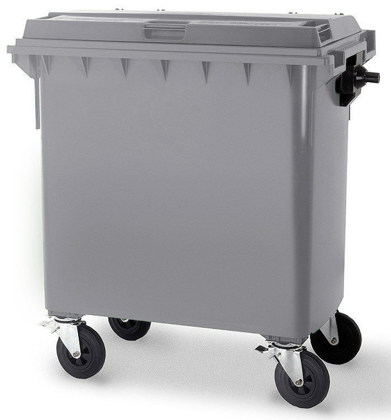 Steel Grey Wheelie Bin - 660 Litre - WB660STE