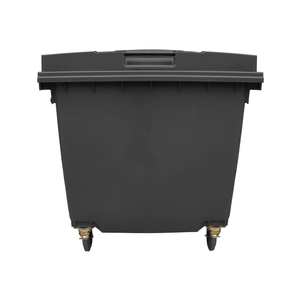 Black Wheelie Bin - 1100 Litre - Front View