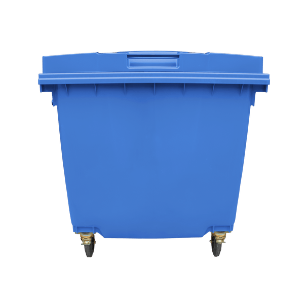 Blue Wheelie Bin - 1100 Litre - Front View