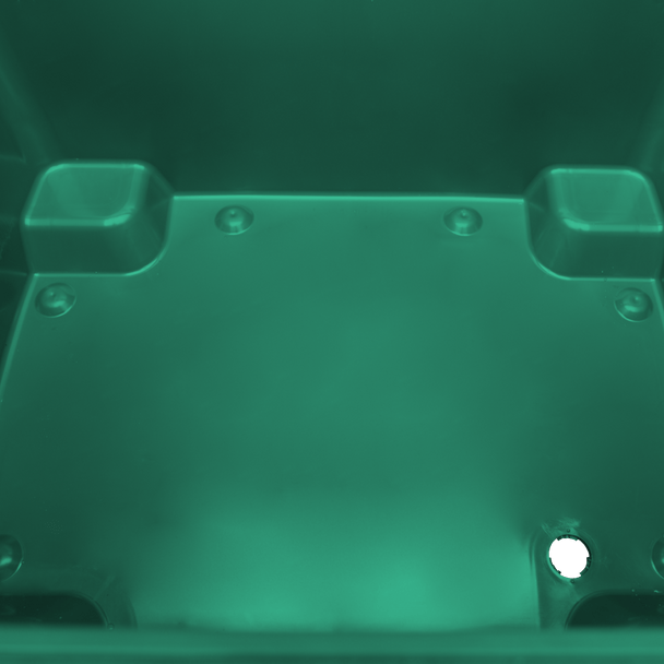 Moss Green Wheelie Bin - 1100 Litre - Inside Base View