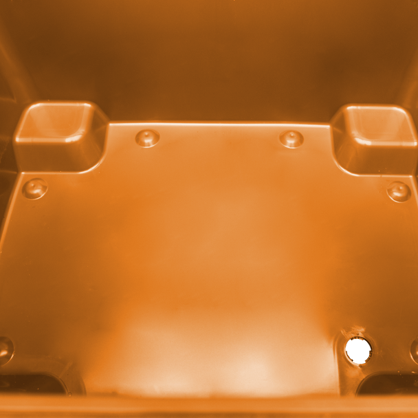 Orange Wheelie Bin - 1100 Litre - Inside Base View
