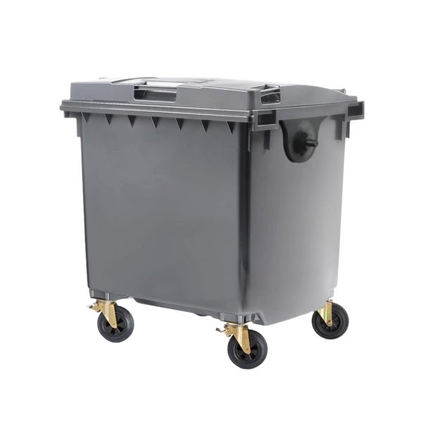Steel Grey Wheelie Bin - 1100 Litre - WB1100STE