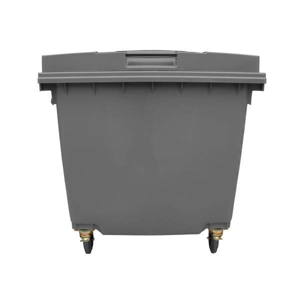 Grey Wheelie Bin - 1100 Litre - Front View