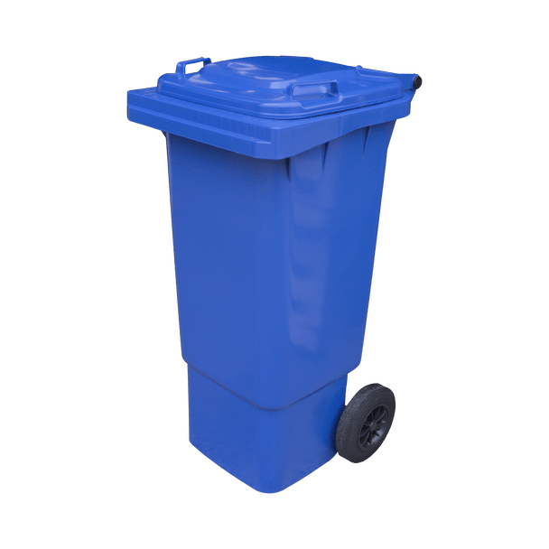 Blue Wheelie Bin - 80 Litre - WB80BLU Offset View Front