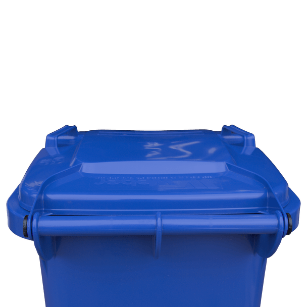 Blue Wheelie Bin - 80 Litre Lid Closed Back