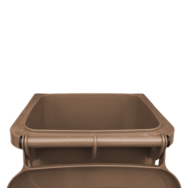 Brown Wheelie Bin - 80 Litre Back Lid Open