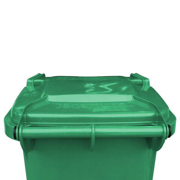 Green Wheelie Bin - 80 Litre Back View Lid Closed