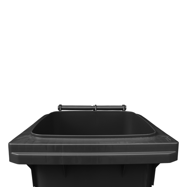 WB140BLA - Black Wheelie Bin - 140 Ltr Top Open View Front