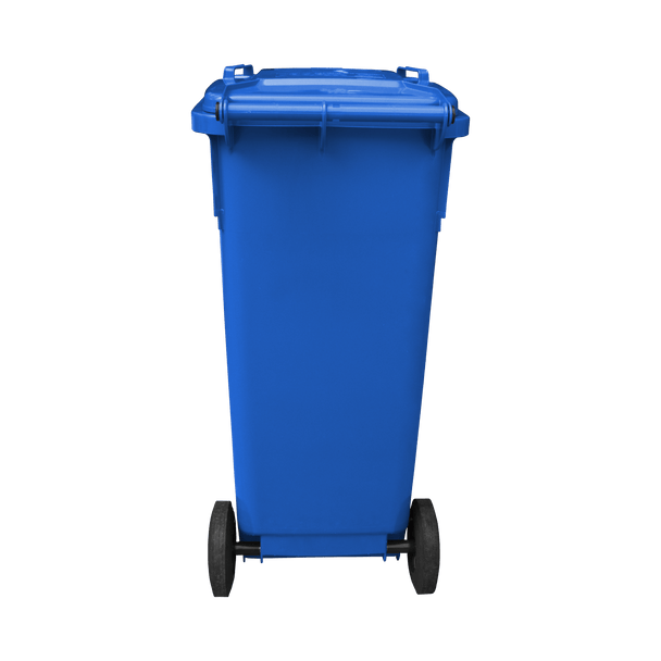 WB140BLU - Blue Wheelie Bin - 140 Ltr Back Closed View