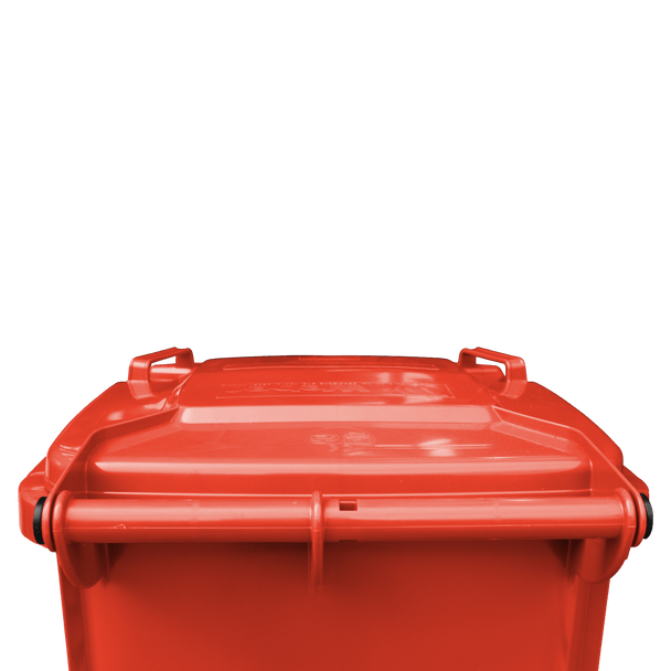 WB140RED - Red Wheelie Bin - 140 Ltr Top Closed View Back
