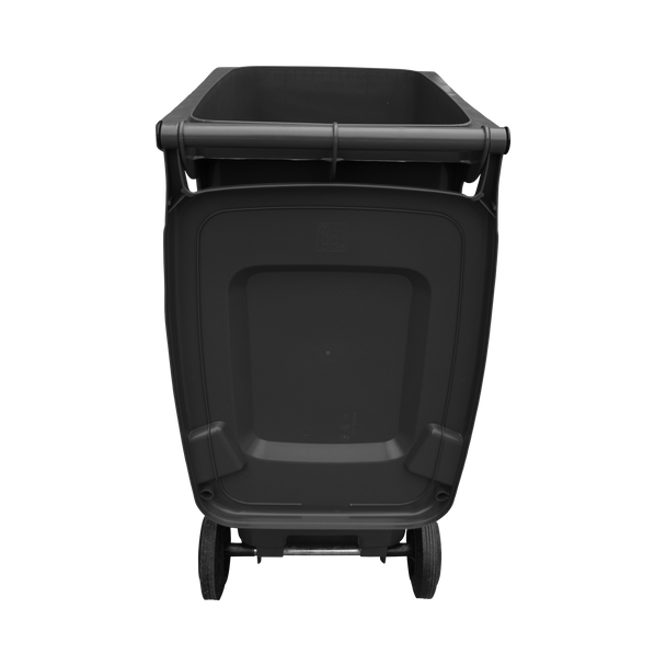 Black Wheelie Bin - 180 Litre -Back View Lid Open