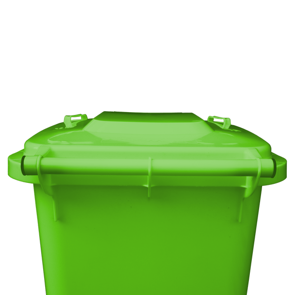 Lime Green Wheelie Bin - 240 Litre Lid Closed Back