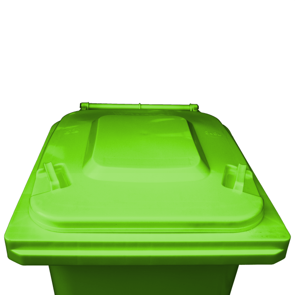 Lime Green Wheelie Bin - 240 Litre Lid Closed Front