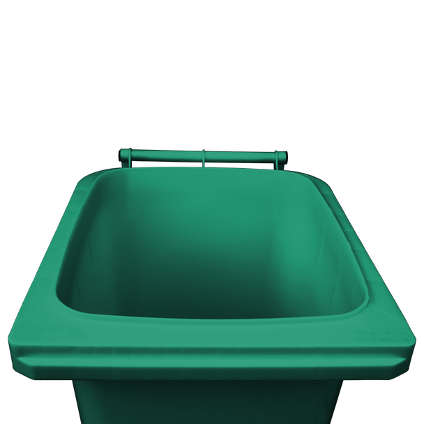 Moss Green Wheelie Bin - 240 Lid Open Front
