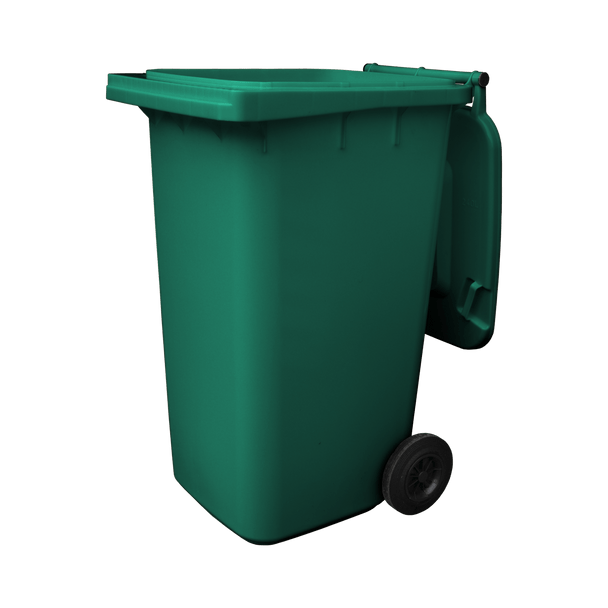 Moss Green Wheelie Bin - 240 Offset Front View
