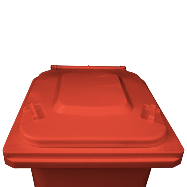 Red Wheelie Bin - 240 Litre - Lid Closed