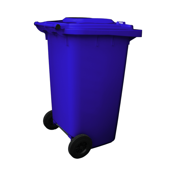 Sapphire Blue Wheelie Bin - 240 Litre Offset View Back