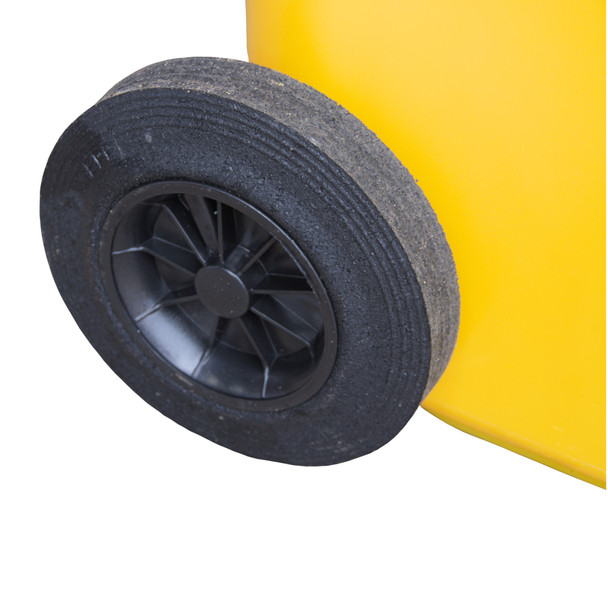 WB240YEL - Yellow Wheelie Bin - 240 Litre - Close-Up of Wheel