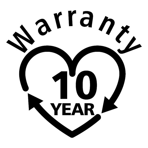 Manufacturer's 10-year warranty mark
