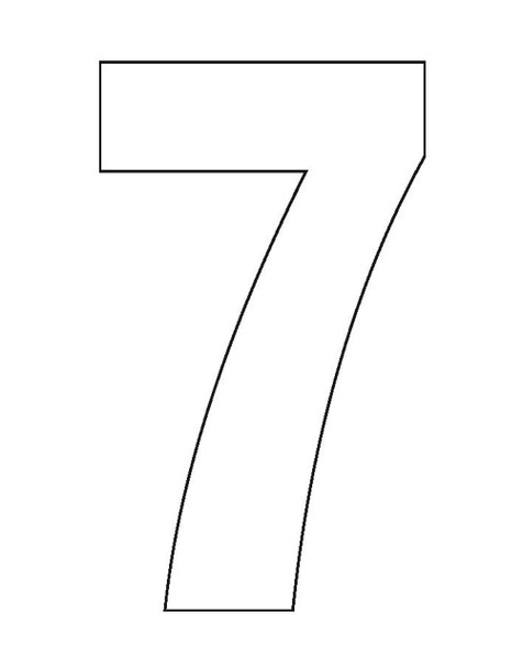 PCNUM07 - A generously sized white sticker of the number 7