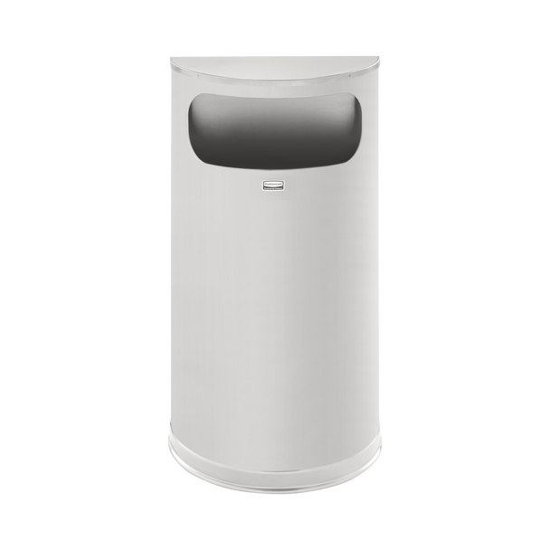 Rubbermaid Half-Round Bin with Flat Top - 34 Ltr - Stainless Steel - FGSO8SSSPL