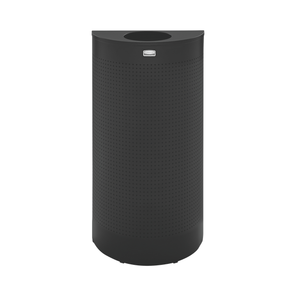 Rubbermaid Half-Round Open Top Bin - 45 Ltr - Perforated Black - FGSH12EPLTBK