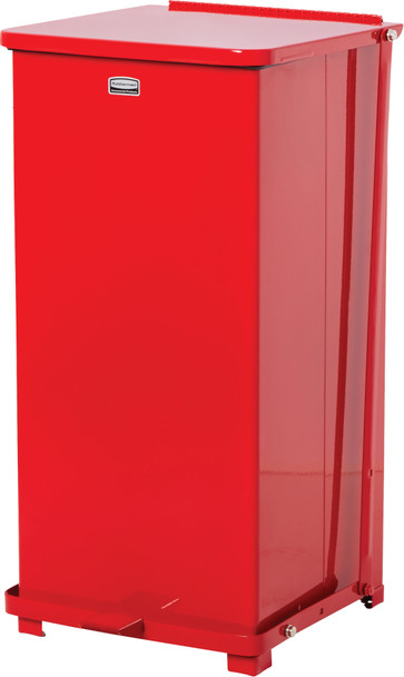 Rubbermaid Defender Square Pedal Bin with Plastic Liner - 49 Ltr - Red - FGST24EPLRD