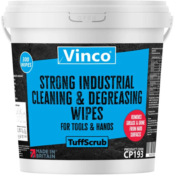 Vinco-TuffScrub Industrial Tool & Hand Wipe - 300 Wipes - CP193