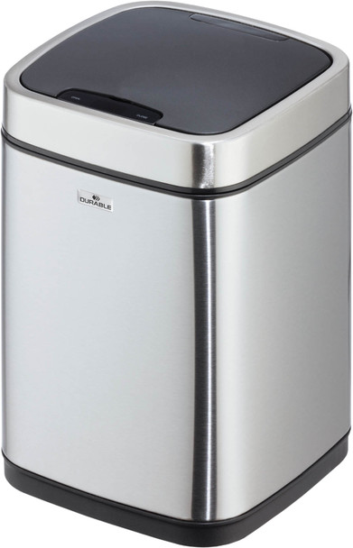 Durable No Touch Sensor Bin - 6 Ltr - Silver - 342023